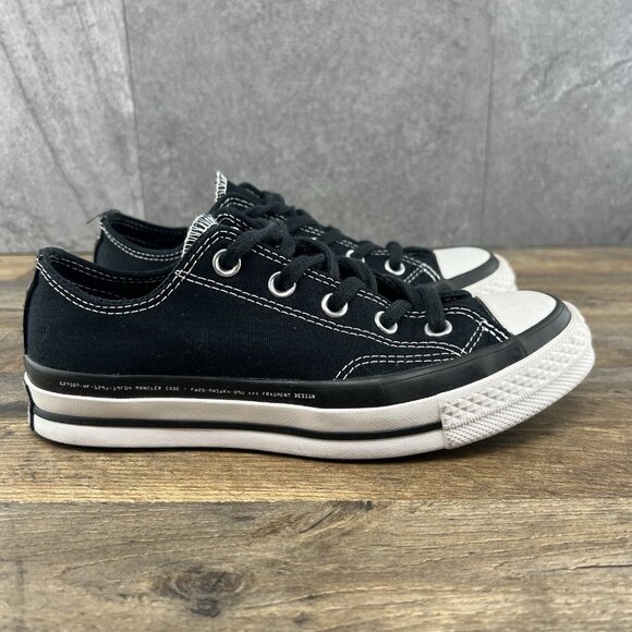 Converse Fragment Design x Moncler x Chuck 70 Low Black Size 5.5 Womens Shoes - Picture 1 of 15